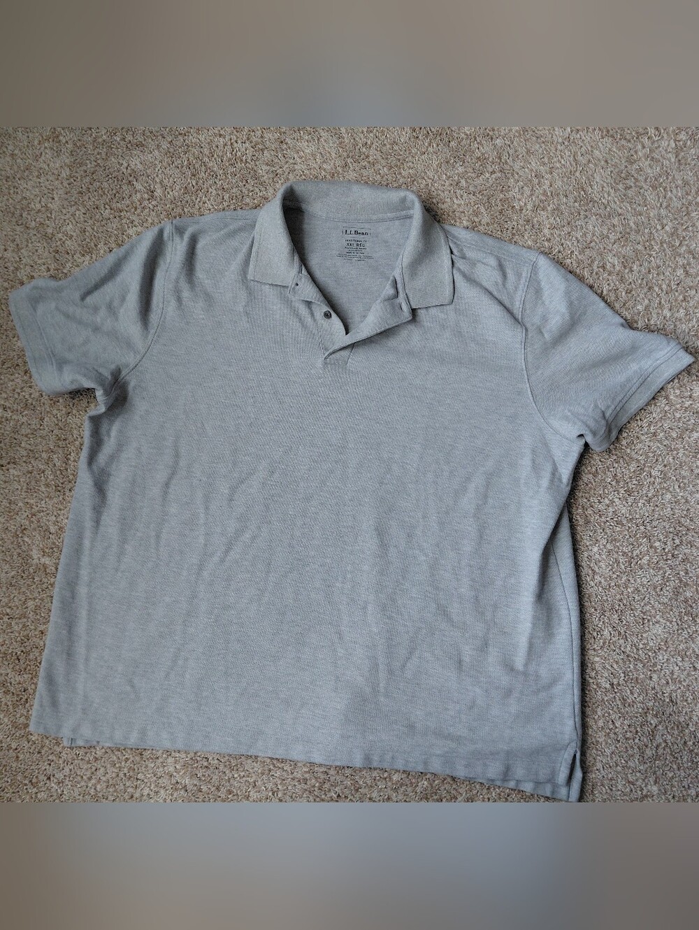 L.L. Bean Men's Heather Light Gray Polo Size XXL